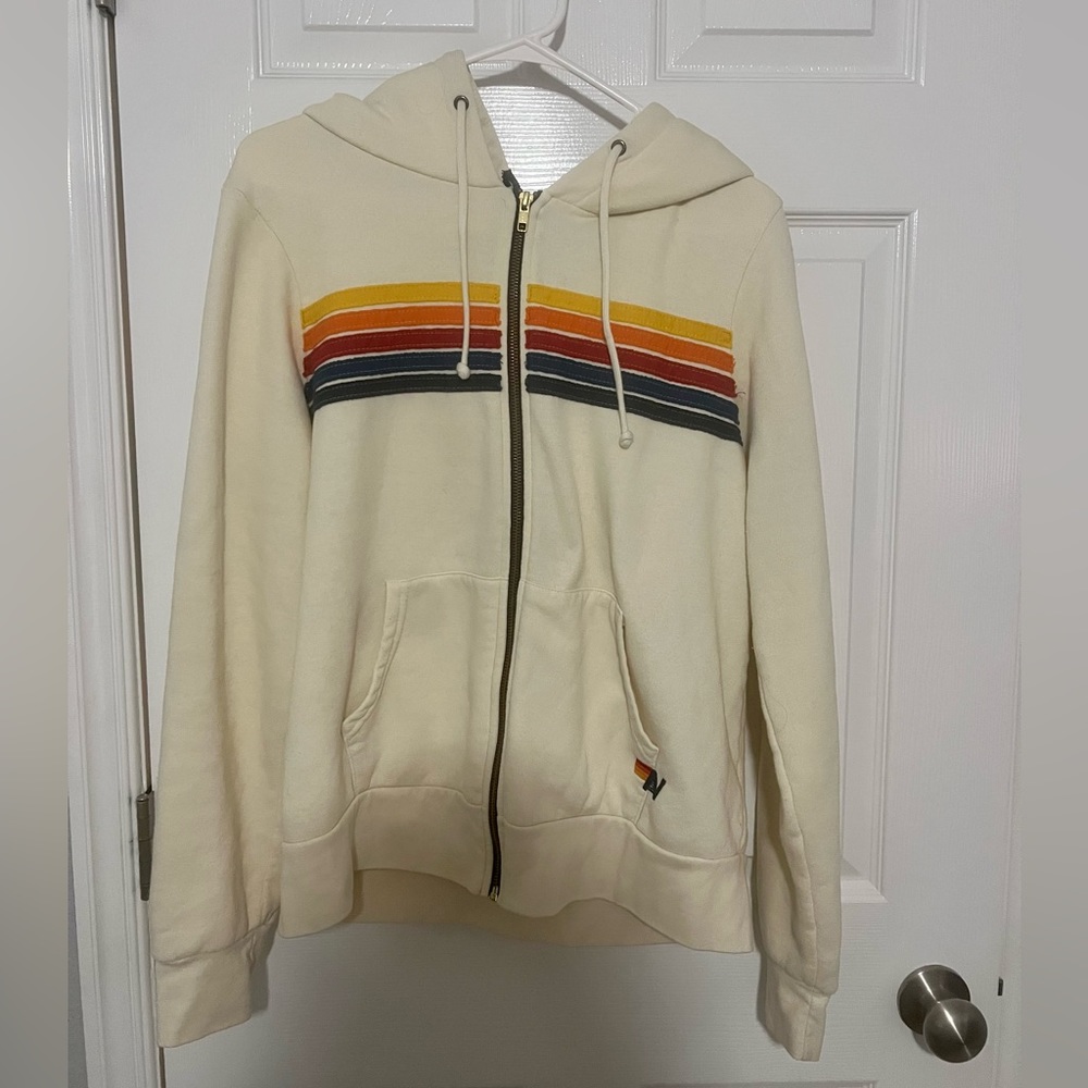 Aviator Nation Jacket, cream, size medium